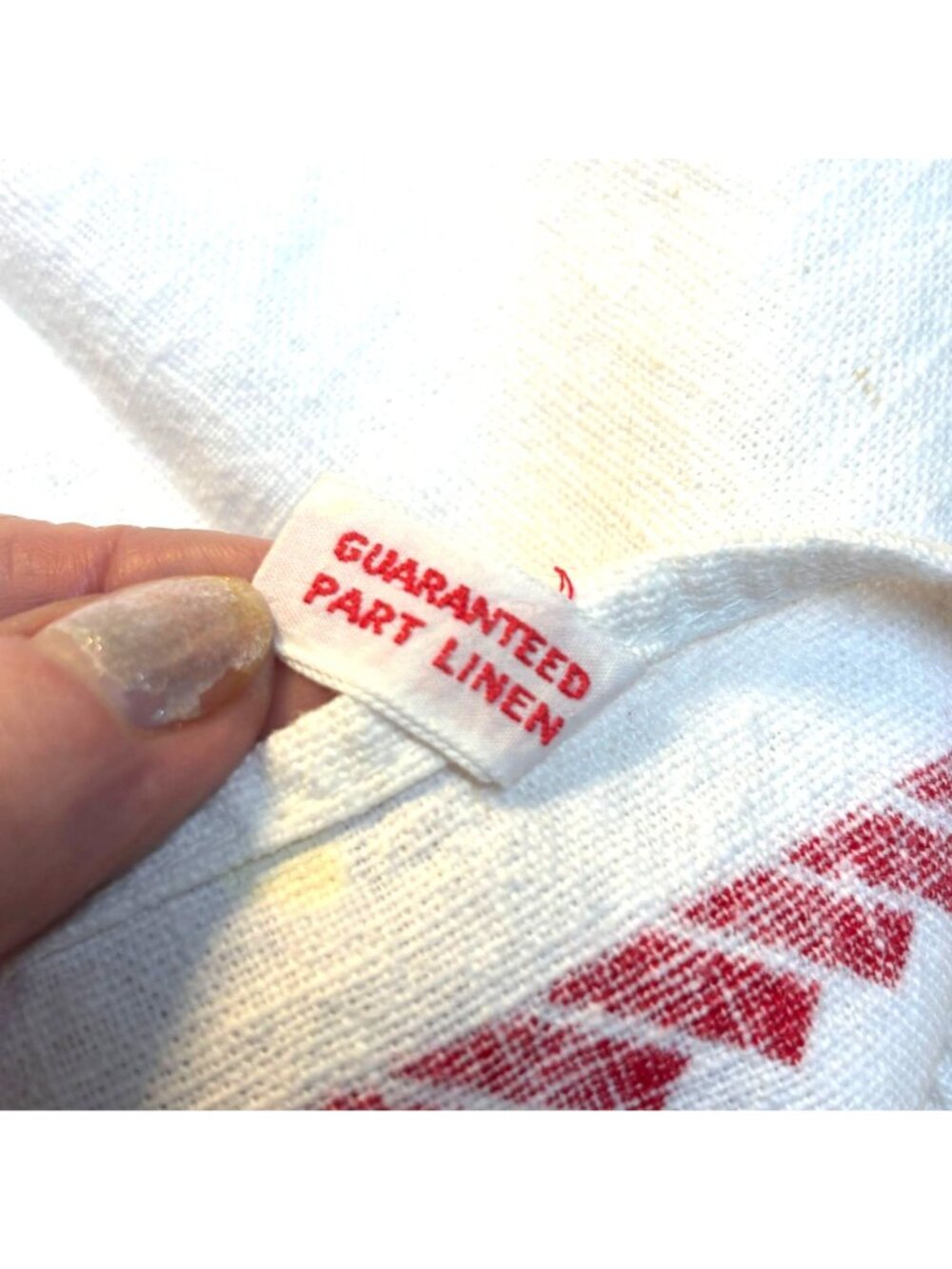 Vintage Americana Kitchen Towel by Martex, Part Linen, "Too Many Cooks Spoil the - Picture 5 of 7